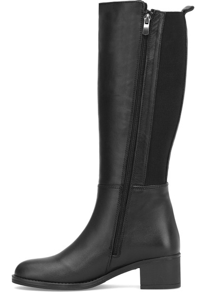 D25KC-2300 Kadın Hakiki Deri Topuklu Çizme Siyah modelleri