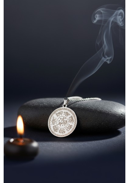 Gümüş Renk Ashab-I Kehf Kıtmr Çelik Kolye Paslanmaz Zincir Kararmaz modelleri