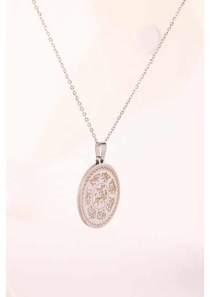 Gümüş Renk Ashab-I Kehf Kıtmr Çelik Kolye Paslanmaz Zincir Kararmaz indirimleri