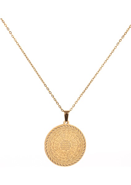 Altın Renk Cennetül Esma Yazılı Çelik Kolye Kararmaz Paslanmaz Zincirli Unisex Kolye