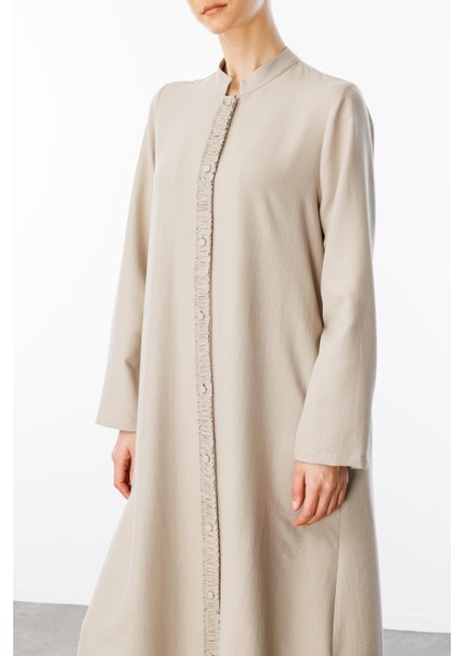 Hm Büzgü Detay Ön Pat ve Sırt Alleri Ipekçe Doku Spor Zamansız Kap/ Ferace-Taş fiyatları