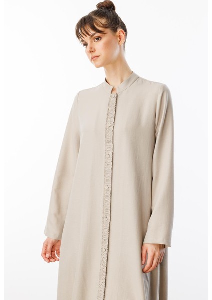 Hm Büzgü Detay Ön Pat ve Sırt Alleri Ipekçe Doku Spor Zamansız Kap/ Ferace-Taş modelleri