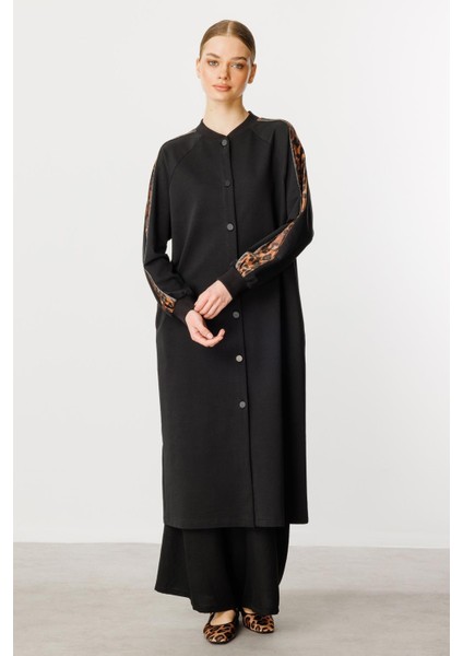 F/ı Leopar Garni Pamuk Karışımlı Ince Örme Kap/ Frrce-Siyah modelleri