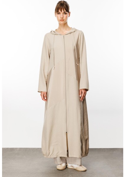 Perche Ince Ipekçe Dokulu Hafif Kap Ferace-Taş