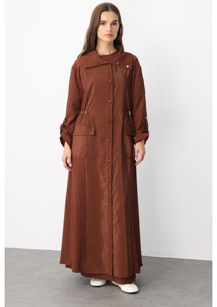 Poly /cupra Ön Beden Özel Dokuma Kumaş Spor Kap Ferace-Kahve