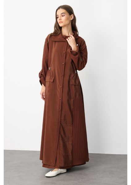 Poly /cupra Ön Beden Özel Dokuma Kumaş Spor Kap Ferace-Kahve modelleri