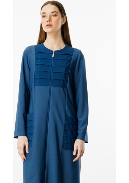 Nervur Detaylı Spor Dökümlü Kumaş Ferace Kap-Indigo modelleri