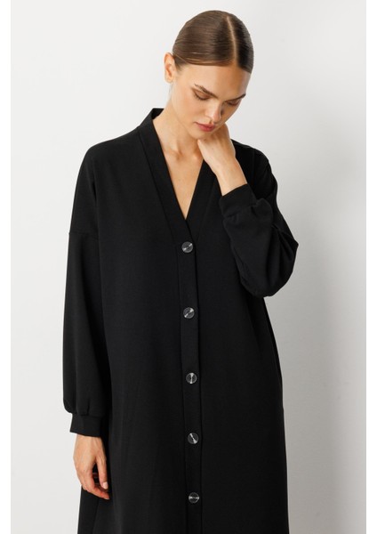 Örme Krep Doku Spor Zamansız( Hırka/ Kap) Ferace-Siyah fırsatları