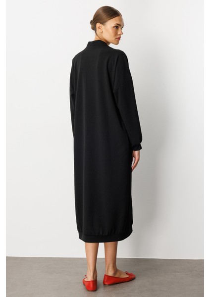 Örme Krep Doku Spor Zamansız( Hırka/ Kap) Ferace-Siyah indirimleri