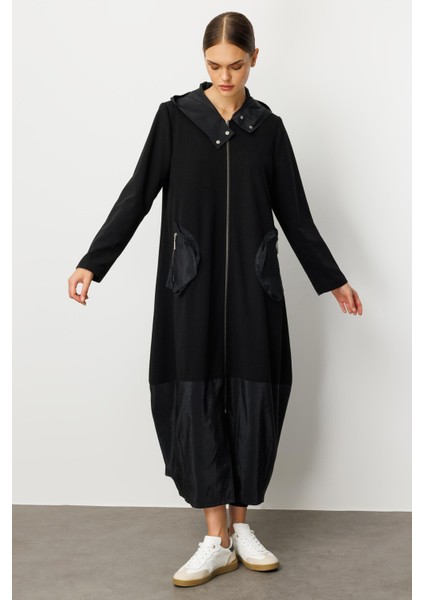 Köprülü Cep ve Poly Cupra Garni Astarlı Mevsimlik Spor Trench / Kap-Siyah fiyatları