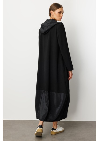 Köprülü Cep ve Poly Cupra Garni Astarlı Mevsimlik Spor Trench / Kap-Siyah