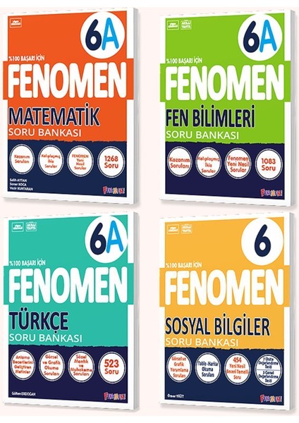 Fenomen 6. Sınıf 4'lü Set 2025 (Matematika, Fena, Türkçea, Sosyal)