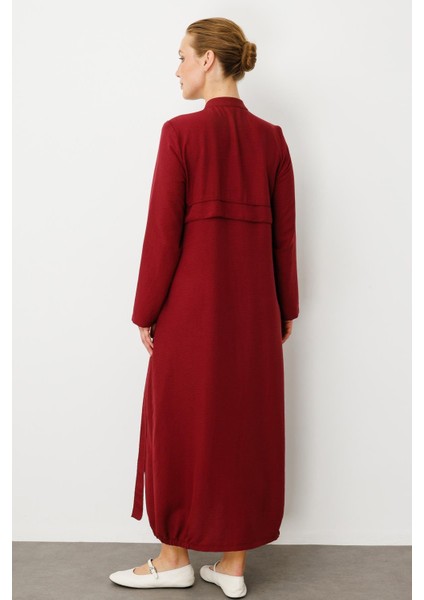 Rouge/ S Parça El Işi Dikiş Detaylı Elbise / Kap-Bordo fırsatları