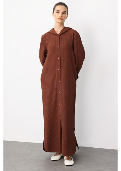 x Garni Spor Ince Hafif Özel Dokulu Zamansız Ferace Kap-Kahve fiyatları