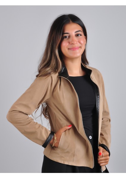 hakiki deri süet çift taraflı ultra hafif kuzu derisi ceket