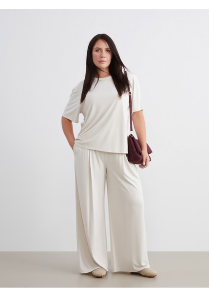 Büyük Beden Modal Karışımlı Kadın Eşofman Altı
