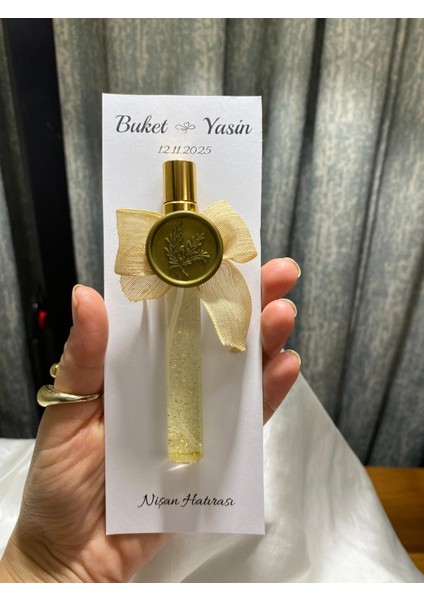 50ADET Kartlı Gold Mühür Sim Kurdele Detaylı Fısfısşişe Düğün Nişan Söz Hediyeliği Kolonya