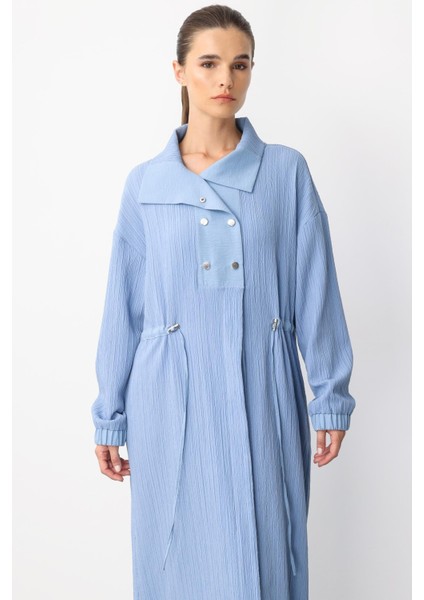 Y Yaka Ply-Cupra Garni Detaylı Spor Elbise Kap Ferace-Indigo fiyatları