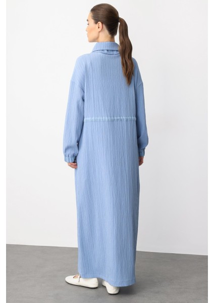 Y Yaka Ply-Cupra Garni Detaylı Spor Elbise Kap Ferace-Indigo fırsatları