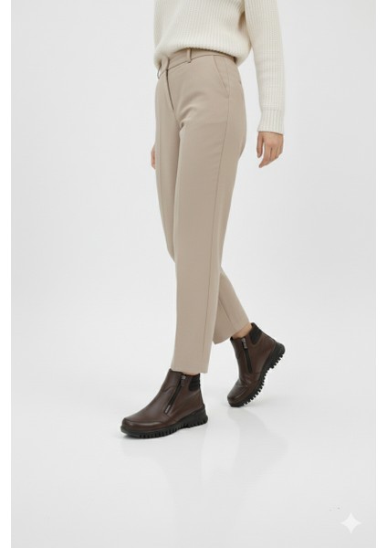 Kadın Hakiki Deri Günlük Düz Taban Çift Fermuarlı Ortopedik Bot AE25/KB1456 modelleri