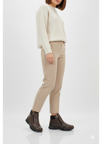 Kadın Hakiki Deri Günlük Düz Taban Çift Fermuarlı Ortopedik Bot AE25/KB1456 fırsatları