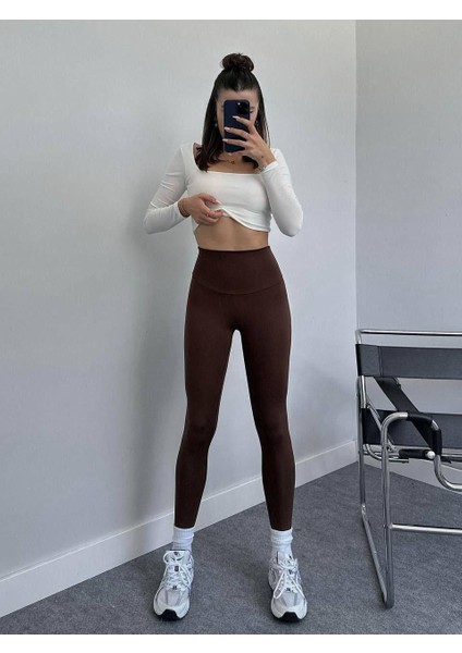 Yüksek Bel Esnek ve Toparlayıcı Tayt