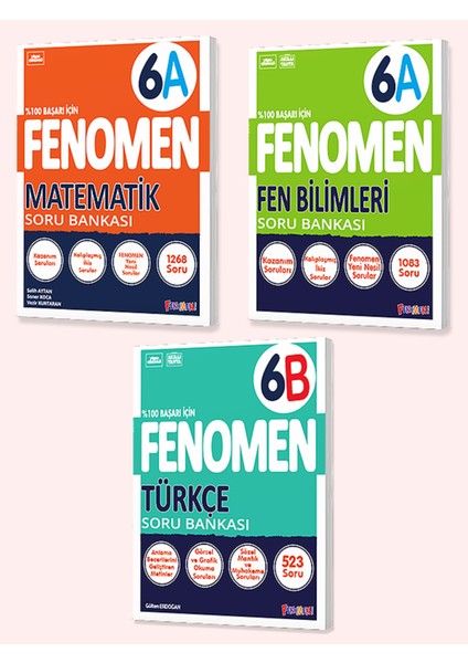 Fenomen 6. Sınıf 3'lü Set 2025 (Matematika, Fena, Türkçea)