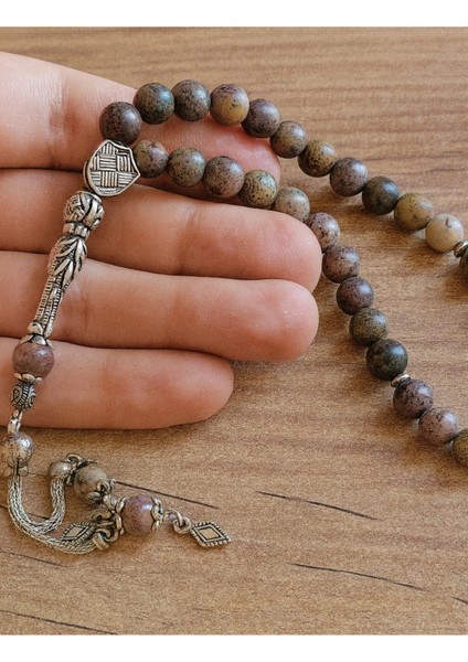 Tesbih Jasper Doğal Taşlı 33'lü 8mm