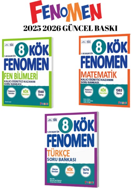 Fenomen Yayınları 8.sınıf Kök Serisi 3 Lü Set