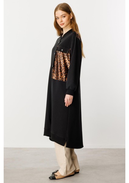 Leo Garni Pamuk Karışımlı Ince Örme Kap-Siyah fırsatları