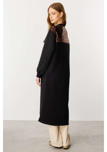 Leo Garni Pamuk Karışımlı Ince Örme Kap-Siyah