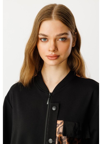 Leo Garni Pamuk Karışımlı Ince Örme Kap-Siyah