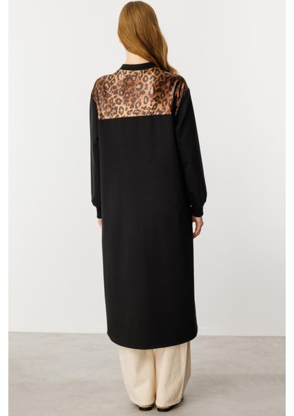 Leo Garni Pamuk Karışımlı Ince Örme Kap-Siyah