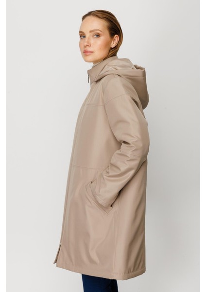 Ara Kat Dikiş Detaylı Zamansız Içi Kapitone Dolgulu Kaban-Taş