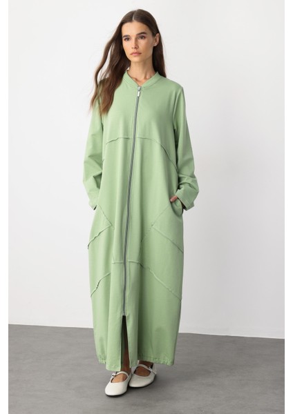 Spor Dikiş Detaylı Döküm Pamuk Karışımlı Örme Kap/ferace-Yeşil fiyatları