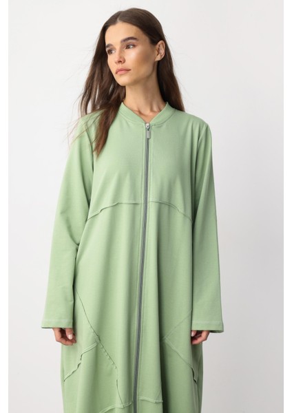 Spor Dikiş Detaylı Döküm Pamuk Karışımlı Örme Kap/ferace-Yeşil fırsatları