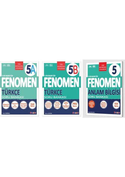 Fenomen Okul 2025 5. Sınıf Türkçe A + B + Anlam Bilgisi Seti 3 Kitap Güncel Müfredat