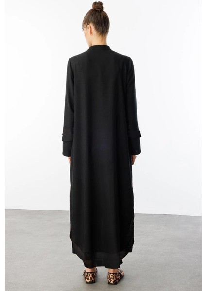 Şifon ve Garni Detaylı Hafif, Ince Ipekçe Kap-Siyah indirimleri