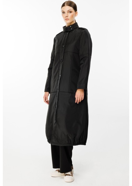 Newyork Iç Astarı Kapitone Dolgulu Çıt Çıt Kapamalı Spor Kaban-Siyah modelleri