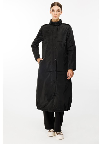 Newyork Iç Astarı Kapitone Dolgulu Çıt Çıt Kapamalı Spor Kaban-Siyah fırsatları