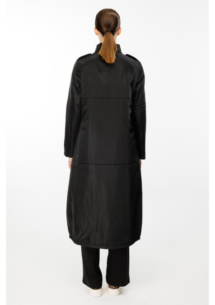 Newyork Iç Astarı Kapitone Dolgulu Çıt Çıt Kapamalı Spor Kaban-Siyah indirimleri