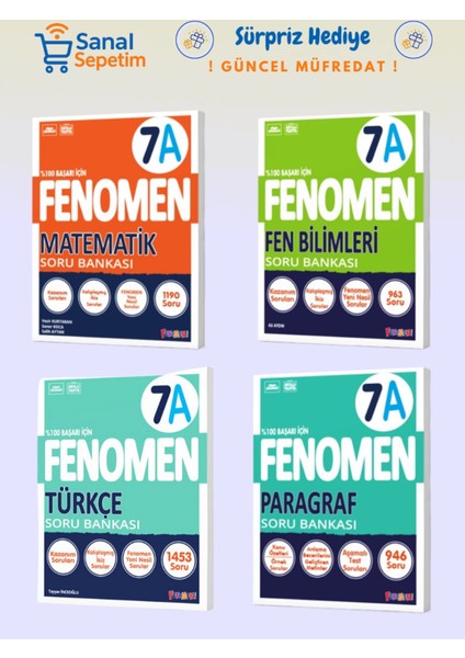 7. Sınıf Matematik - Fen Bilimleri - Türkçe - Paragraf (A Set) Soru Bankaları