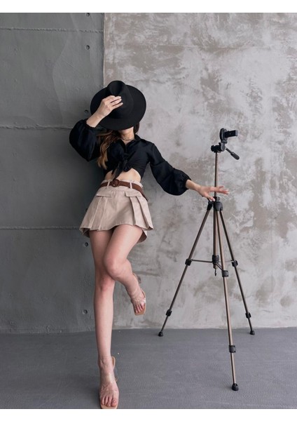 Kemerli Kapak Detaylı Şort Etek fırsatları