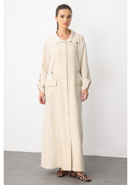 Poly /cupra Ön Beden Özel Dokuma Kumaş Spor Kap Ferace-Bej