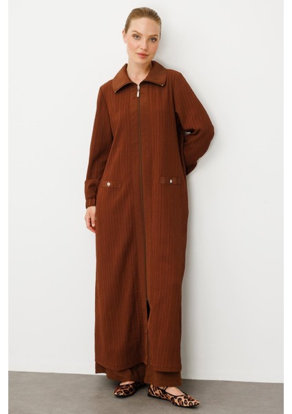 Has Garni Detaylı Özel Dokuma Kap / Ferace-Kahve modelleri