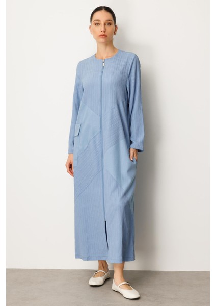 x Tasarım Özel Dokuma Tam Boy Zamansız Kap Ferace-Indigo