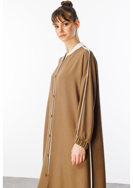 Ss Kontrast Biye Detaylı Ribana Yaka Spor Ipekçe Doku Kap/ Ferace-Vizon indirimleri