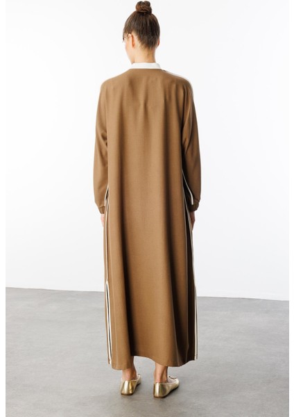 Ss Kontrast Biye Detaylı Ribana Yaka Spor Ipekçe Doku Kap/ Ferace-Vizon