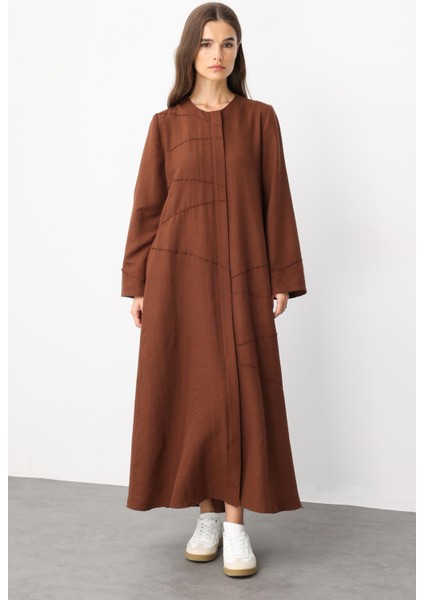 Zv Nervur Aller Dikiş Detaylı Ipekçe Doku Zamansız Spor Kap/ Ferace-Kahve fiyatları