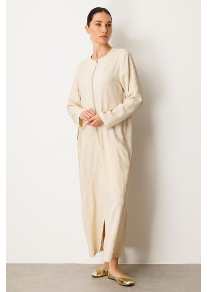 x Tasarım Özel Dokuma Tam Boy Zamansız Kap Ferace-Bej fiyatları